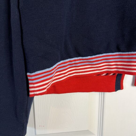 Cabi Reversible Deadline Red, White, Blue Cardigan M/L Size Tag - Picture 6 of 9